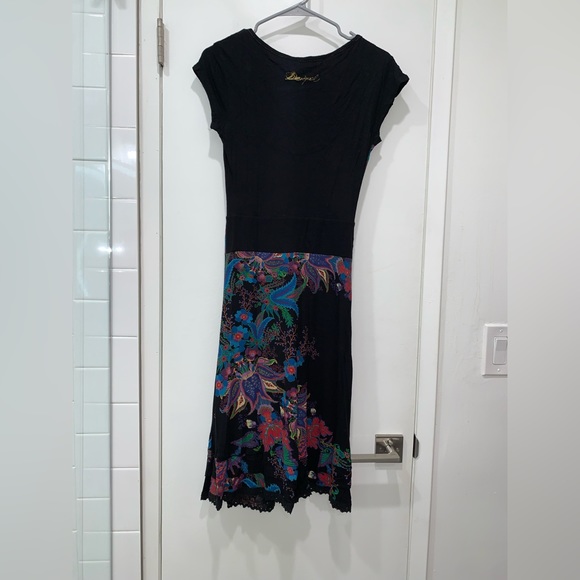 SOLD Desigual tricot floral print vintage dress - Picture 6 of 11